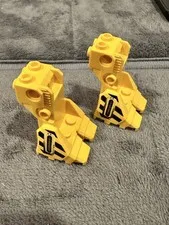 LEGO Yellow Support Foot x2 w/Black Danger Pattn 4794 4798 4790 #41525pb01