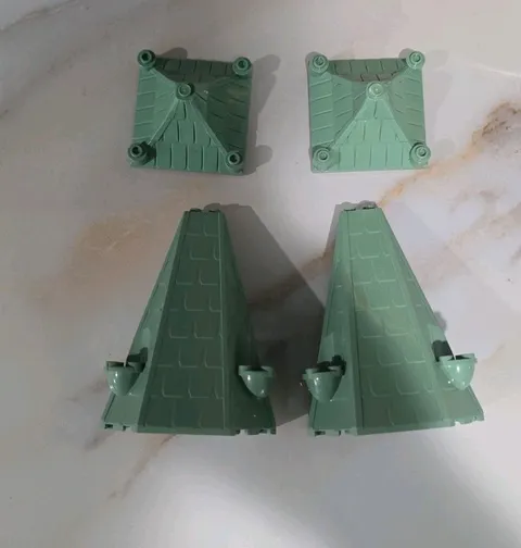 Lot of 2 - Lego Sand Green Tower Roof 6x8x9 Part 33215 Harry Potter Castle