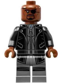 LEGO Nick Fury Leather Trench Coat, Dark Bluish Gray Legs Item No sh0185 Minifig
