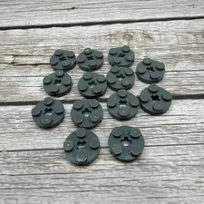 LEGO Parts Lot (13) Dark Bluish Gray Round Plate 2 x 2 W/ Axle Hole Part # 4032
