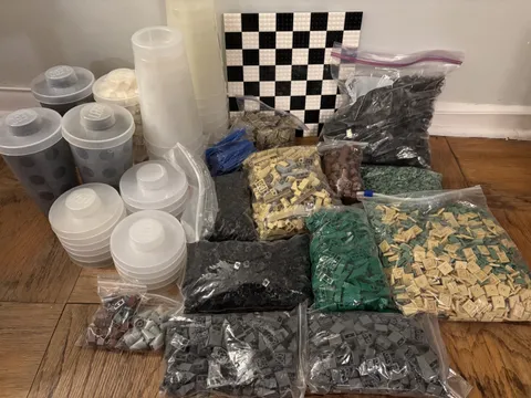 Lego bulk organized lego bricks and chess base plate