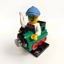 LEGO Minifigures Series 25 Train Kid Minifigure w/ Micro Locomotive, Base