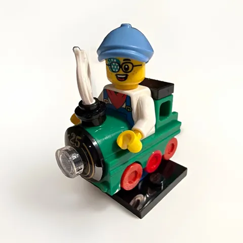 LEGO Minifigures Series 25 Train Kid Minifigure w/ Micro Locomotive, Base