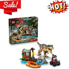 LEGO Jurassic World T. rex River Escape 76975 Dinosaur Toy Boat Block Kit