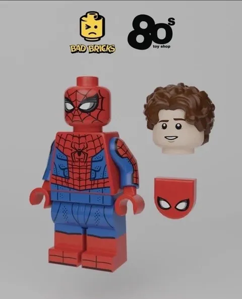 LEGO Marvel Bad Brick Custom New Arachnid Spider-Man Minifigure NEW Light Blue
