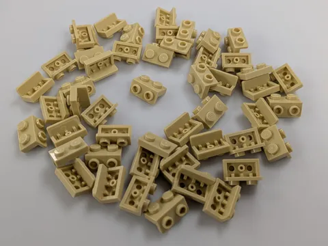 Lego x50 New Tan Bracket 1 x 2 - 1 x 2 # 99781 MOC Bulk Parts