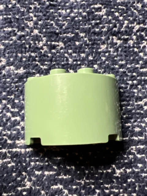 LEGO 24593 Sand Green Cylinder Half 2 x 4 x 2 with 1 x 2 Cutout 1 Piece