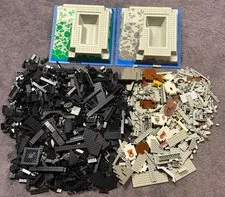 Vintage 90s Lego Parts Pieces Baseplates Castle Grey & Black 5 Lbs Bulk Lot