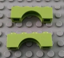 LEGO Lot of 2 Lime Green 1x4 Arch Brick Pieces