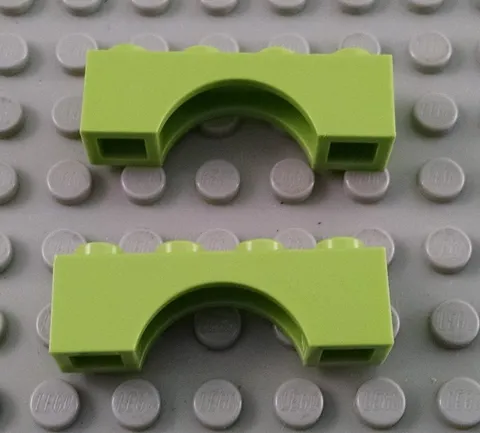 LEGO Lot of 2 Lime Green 1x4 Arch Brick Pieces