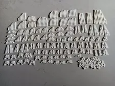 LEGO BULK LOT 148 WHITE WEDGE WING & ROUND PLATES  4X9 3X3 6X3 4X2 3X2 4X4 2X2