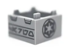 LEGO Light Bluish Gray Container Box Star Wars Imperial Logo Aurebesh 6436048