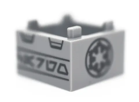 LEGO Light Bluish Gray Container Box Star Wars Imperial Logo Aurebesh 6436048