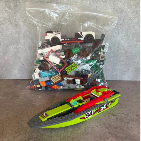 Legos 2lb mix lot Clean various colors bricks platform incomplete boat and car