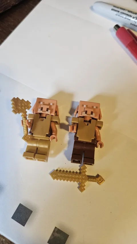 Lot of 2 Lego Minecraft Piglins with weapons