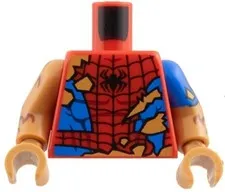 Lego NEW Spider-Man WEREWOLF Minifig TORSO Red  Rips Fur Spider Webbing sp12