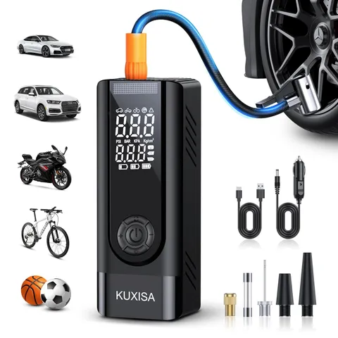 Kuxisa Tire Inflator Portable Air Compressor 3X Faster Air Compressor Digital