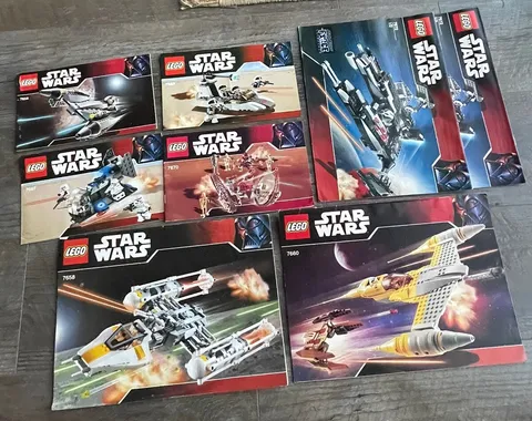 Vintage Lego Star Wars Retired Sets Manual Lot (8) 7672 7658 7660 7668 7670 MORE