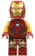 Iron Man - Mark 85 Armor, Large Helmet Visor, Thin Red Markings on T - Used LEGO
