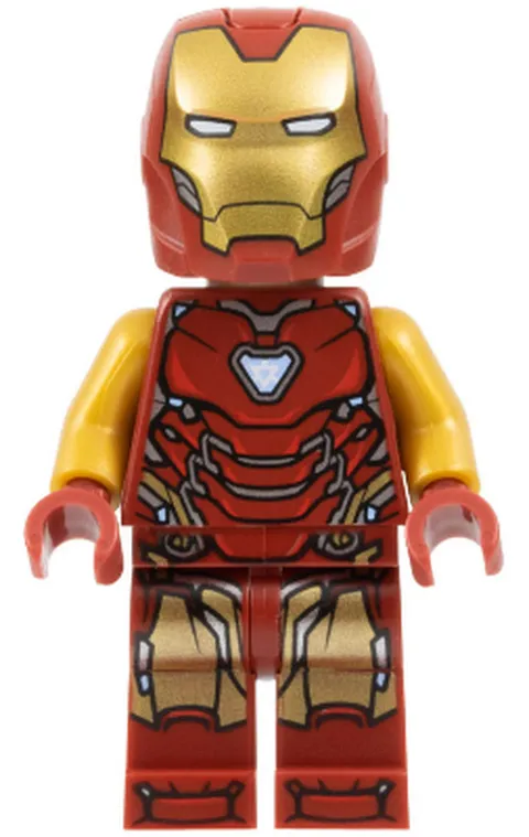Iron Man - Mark 85 Armor, Large Helmet Visor, Thin Red Markings on T - Used LEGO