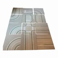 Lego 12 VTG Street Base Plates From The 1980s Curves Straight Intersection Gray
