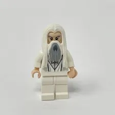 LEGO LOTR Saruman Minifigure LOR058 Rare Genuine Lord of the Rings 79005 -No Cap