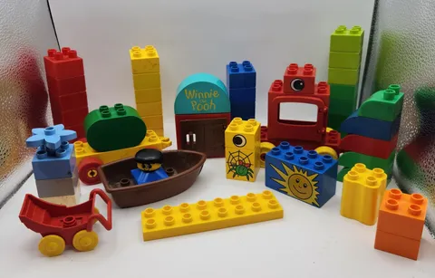 Lot of 40+ Duplo Lego Building Blocks Toys Games USED 40 + Pcs STEM Learning