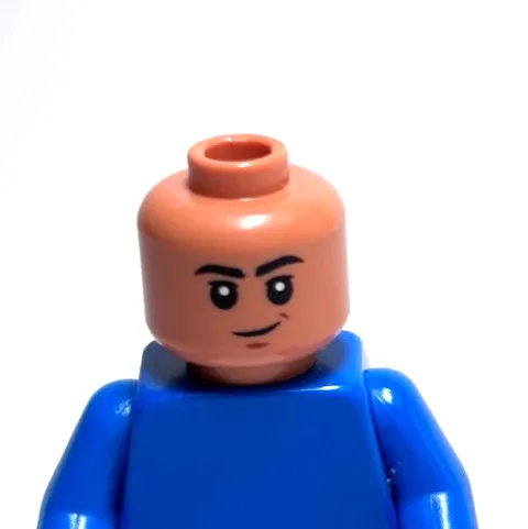 Lego - Minifigure Head - Dual Sided - Tan Skin, Smile / Frown