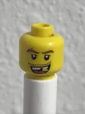 Lego Male Boy Minifig Minifigure Face Head Stubble Mustache Smile #14