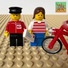 LEGO Town, Post Office: Post Man, Customer, BIKE, post001, hor006, 6689, 1985