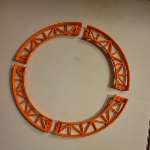 Lego Train Track Roller Coaster Rail Curve 90 degre Lot of 4 Bright Light Orange