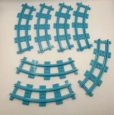 Lego Friends Blue Rollercoaster Railroad Track From Set #41130 - 8 Pieces