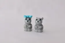 Lego Animals Gray Bunny Rabbit Minifigure Lot Of 2