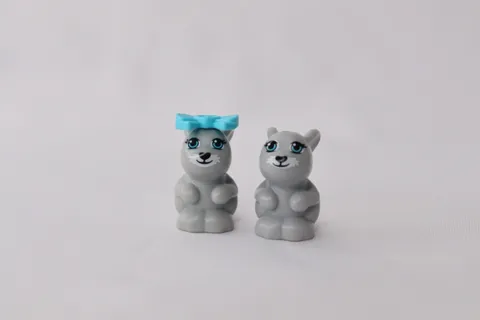 Lego Animals Gray Bunny Rabbit Minifigure Lot Of 2