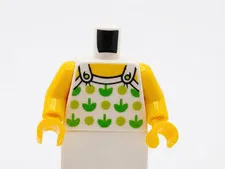 NEW Lego Girl MINIFIG TORSO -White Tank Top Lime Green Flower Shirt Female  T24