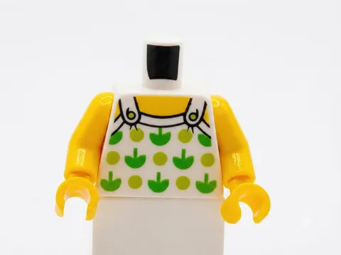 NEW Lego Girl MINIFIG TORSO -White Tank Top Lime Green Flower Shirt Female  T24