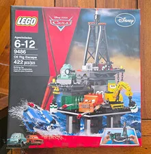 LEGO Cars 2 9486 Oil Rig Escape 422 pcs Complete Set w/ Box Ages 6-12