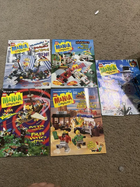 Vintage 1996 LEGO Mania Magazine 5-Issue Lot - Pirates, Wild West, Nostalgia