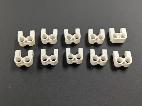 Lego x10 New White Technic Axle Pin Connector Perpendicular Double Split # 41678