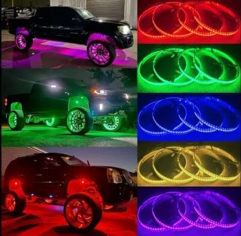 Sando Tech 15.5 Rgb Colors Shift Led Wheel Ring Light W/Braking Functionand