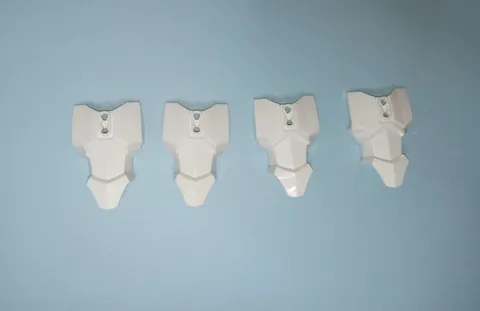 4 pieces Lego Part number 90652 White Bionicle Tahu and Large Figure Torso Armor