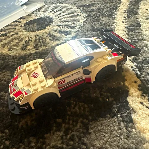 LEGO Porsche 911 RSR Brick-Built Vehicle Race Car w/ Rear Wing White Black Red