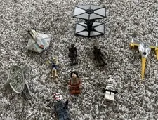 Lot of 4 Hot Wheels 2014 Star Wars Diecast Starships & 6 LEGO Star Wars figures
