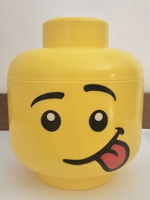 LEGO Small Storage Head Container Silly, Boy Tongue Out - Original, Never Used