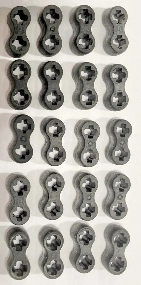 LEGO Lot Of 20 45590 Technic Axle Connector Double Flexible Rubber
