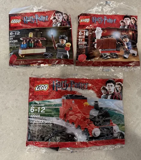 LEGO Harry Potter, Lot Of 3 Poly Bags (sets 40028, 30111, 31010) New Sealed