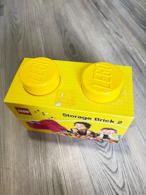 LEGO Box Blue Storage Brick  Stackable Container 2 Knobs