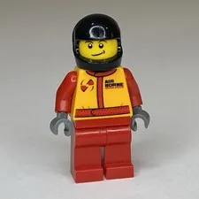 LEGO City Monster Truck Driver Airborne Yellow Red Suit Black Helmet cty0385