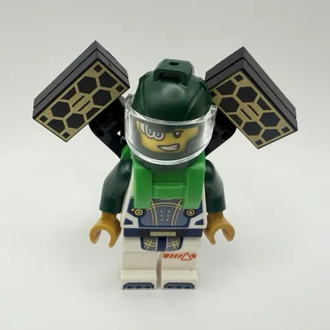 LEGO CITY Part cty1696 - Astronaut, male, green w/ solar panels - 1pc