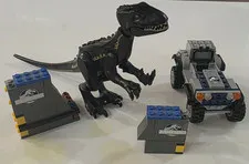 1 lot LEGO Jurassic World Indoraptor Black Indo01 75930 Dinosaur, Jeep figure
